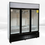 Commercial Merchandiser Refrigerator, 3 Glass Door, Beverage Cooler, 74" x 26" x 82", 62.5 Cu. Ft., NSF Certified