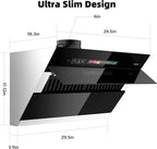 Range Hood 30 inch with 900CFM, Voice/Gesture Sensing/Touch Control Panel, Unique Side-Draft Design for Under Cabinet Modern Kitchen Hood, Ducted/Ductless Convertible