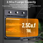 Single Wall Oven 24", Built-in Electric Ovens, 3000W, 240V, 2.5Cu.ft Convection Built-in Oven, Stainless Steel, Mechanical Knobs