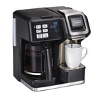 Hamilton Beach FlexBrew Coffee Maker, K Cup Pod Compatible Single Serve Coffee Maker & 12-Cup Coffee Pot, Black