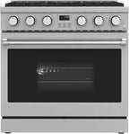 36 In. 6.0 Cu. Ft. Gas Freestanding Range with 6 Sealed Burners Gas Cooktop, Cast Iron Grates and Primary Convection Oven In Stainless Steel