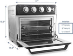 Elite Gourmet Deluxe 25L Air Fryer Oven (Black)