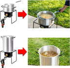 Barton 64 Qt. Aluminum Turkey Deep Fryer Pot With Injector Thermometer Kit and 100,000 BTU Outdoor Propane Stove Burner Stand for 28Lb Turkey, Outdoor Cooking Seafood Boiler Roaster Crawfish Boiling