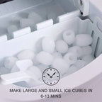 Costway Silver Portable Compact Electric Ice Maker Machine Mini Cube 26lb/Day
