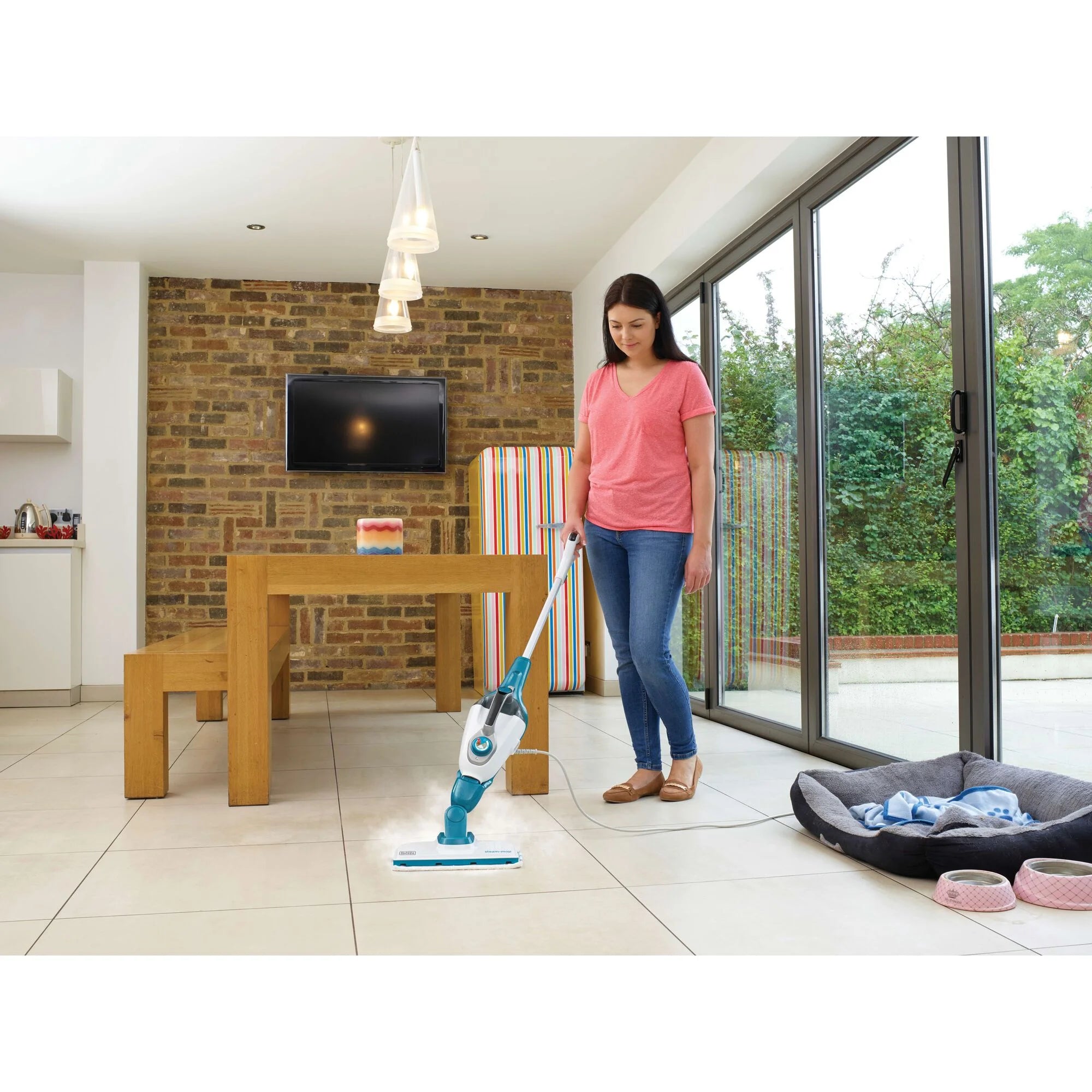 BLACK+DECKER Steam-Mop & Portable Steamer, 5-in-1, Corded, Convertible to Handheld, HSMC1321
