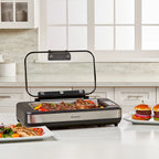 Open Box Power XL Smokeless Grill Elite Plus Indoor Electric Grill with Tempered Glass Lid, Non-Stick, Black