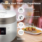 Cuckoo 6 Cup Dry, Twin Pressure Rice Cooker with Micom Logic Tech, Nonstick Pot, Warmer, 16 Menu Modes and Voice Guide
