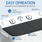 Dimedeal Portable 18lbs Twin Tub Mini Washing Machine, 11lbs Washer & 7lbs Spinner with Drying Rack & Hangers