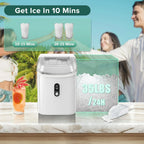 KISSAIR Nugget Ice Maker Countertop with Soft Chewable Pellet Ice, Portable Ice Machine with Handle, 35lbs/24H, Grey