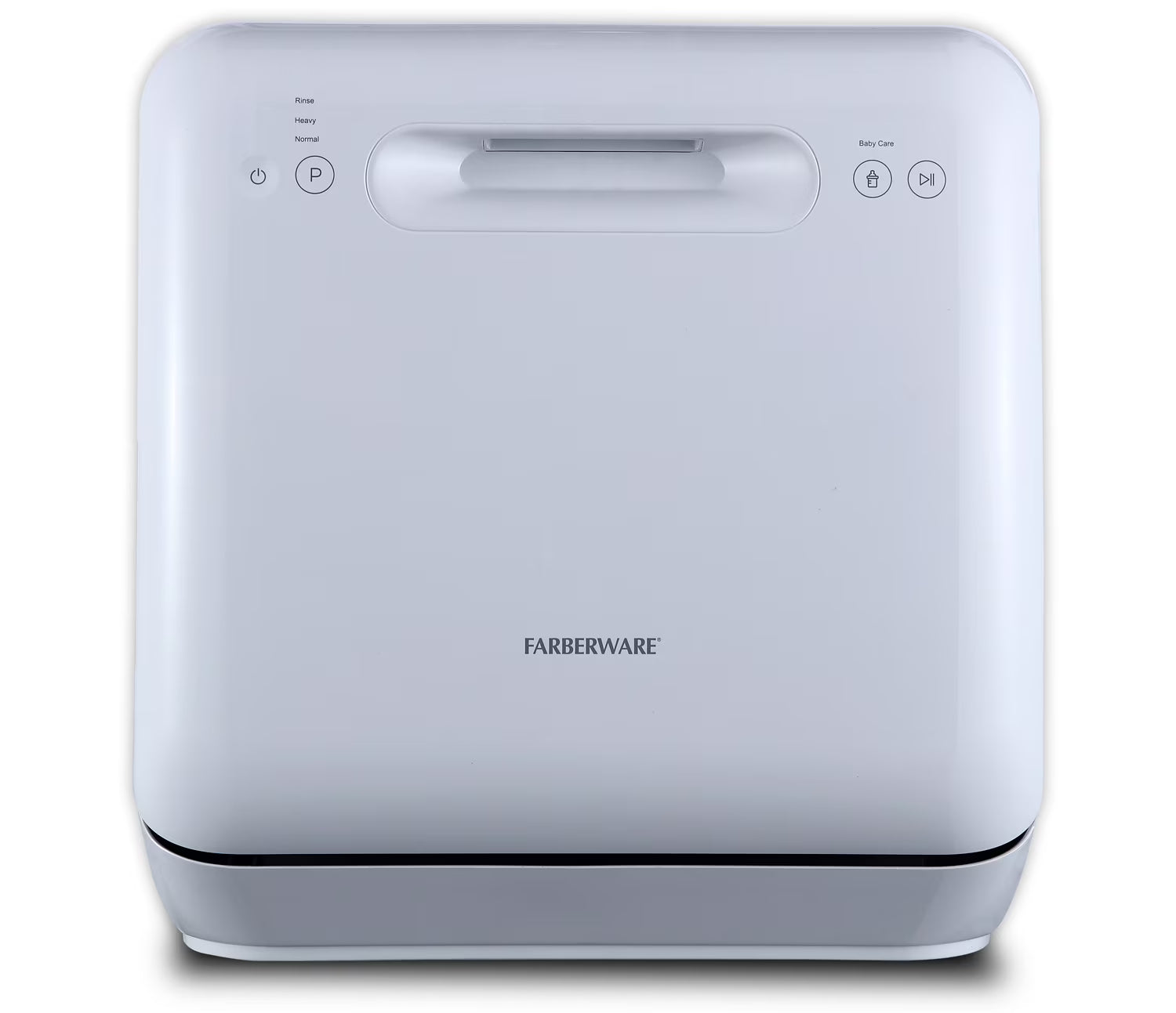 Farberware Portable Dishwasher with Built-In Water Tank with Baby Care and Fruit Wash Settings in White w/ 6-Place Setting Capacity, FDW05ASBWHA
