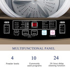 17.7 lbs Full Automatic Washing Machine with LED Display Compact Washing Machine with Drain Dump, 10 Wash Programs and 8 Water Levels Ideal for Dorms, Apartments, Grey