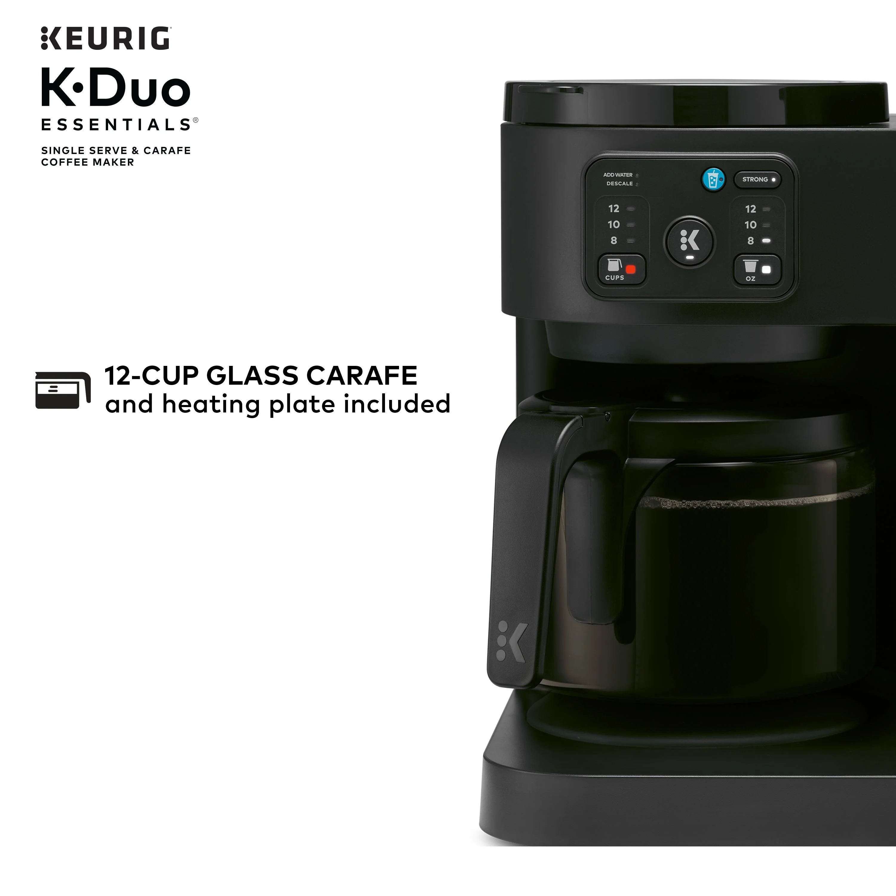Keurig K-Duo Essentials, Hot & Iced Single-Serve K-Cup Pod Coffee Maker & Carafe,  Moonlight Grey