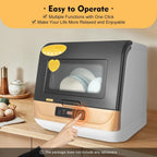 1200W Kitchen Countertop Dishwasher, Portable Mini Dishwashe 360�� Streak-Free Deep Cleaning, 4 Washing Programs Automatic Dish Washing Machine for Home, Apartment, Black