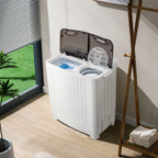 UbesGoo Compact Twin Tub Portable Mini Washing Machine 20lbs Total Washing Machine W/Drain Pump