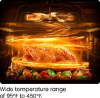Chefman 12-in-1 Air Fryer Oven Combo w/ Probe Thermometer, 20 Qt Capacity - Black Stainless Steel, New