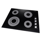 24 in. Electric Ceramic Glass Cooktop with 4 Elements Dual Zone Element