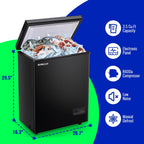 DEMULLER 3.5 Cu.ft Chest Freezer with Electronic Panel, Accurate Temperature Display to 1�?BLACK