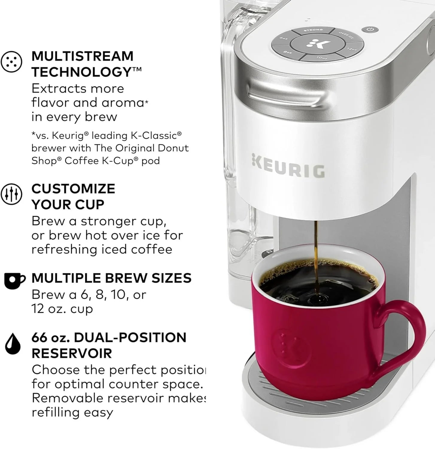 Restored Keurig KSK910WH K-Supreme Single Serve K-Cup Pod Coffee Maker, White (Refurbished)
