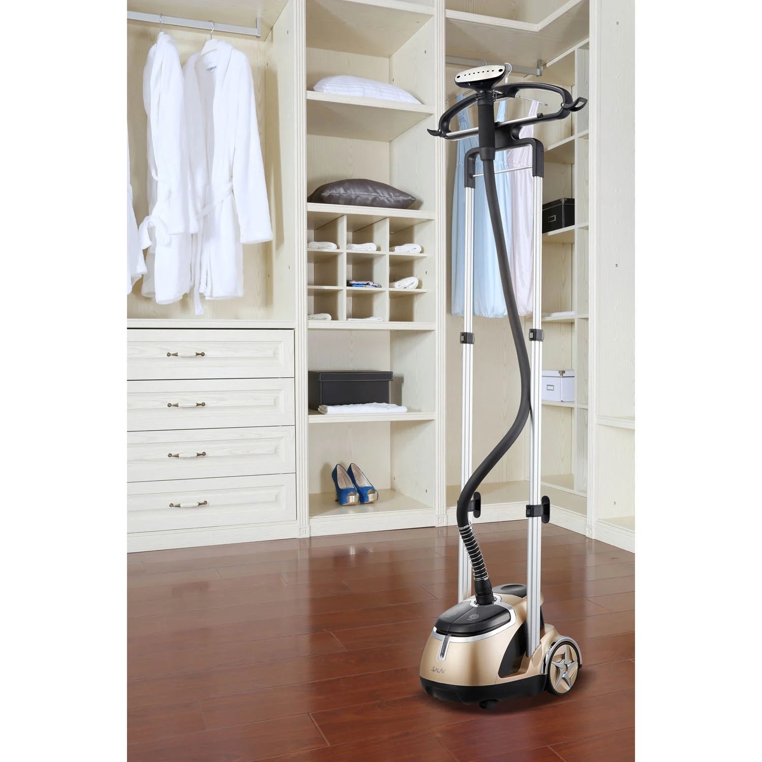 SALAV? Professional Series Garment Steamer with Stainless Steel Plated Nozzle in Gold