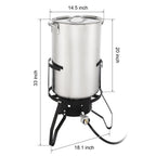 Zimtown 50qt Propane Fryer Kit Turkey Fryer Fish Fryer Outdoor Fryer Stainless Steel Propane Boil Pot Portable Deep Frying/Boiling