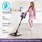 INSE Cordless Vacuum Cleaner, 6-in-1 Stick Vacuum with 26Kpa 350W Suction, Max 50 Min Runtime Rechargeable Vacuum Cleaners for Hard Floor Pet Hair