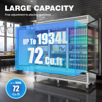 Coolski 82" W Commercial Freezer 72 Cu.ft 3 Door Reach-in Stainless Steel Commercial Freezer