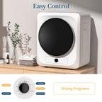 Zynkez Portable Clothes Dryer,1.6 Cu.ft.,110V Electric Compact Laundry Dryer with Stainless Steel Tub for Apartments, Dorms, RVs (White)