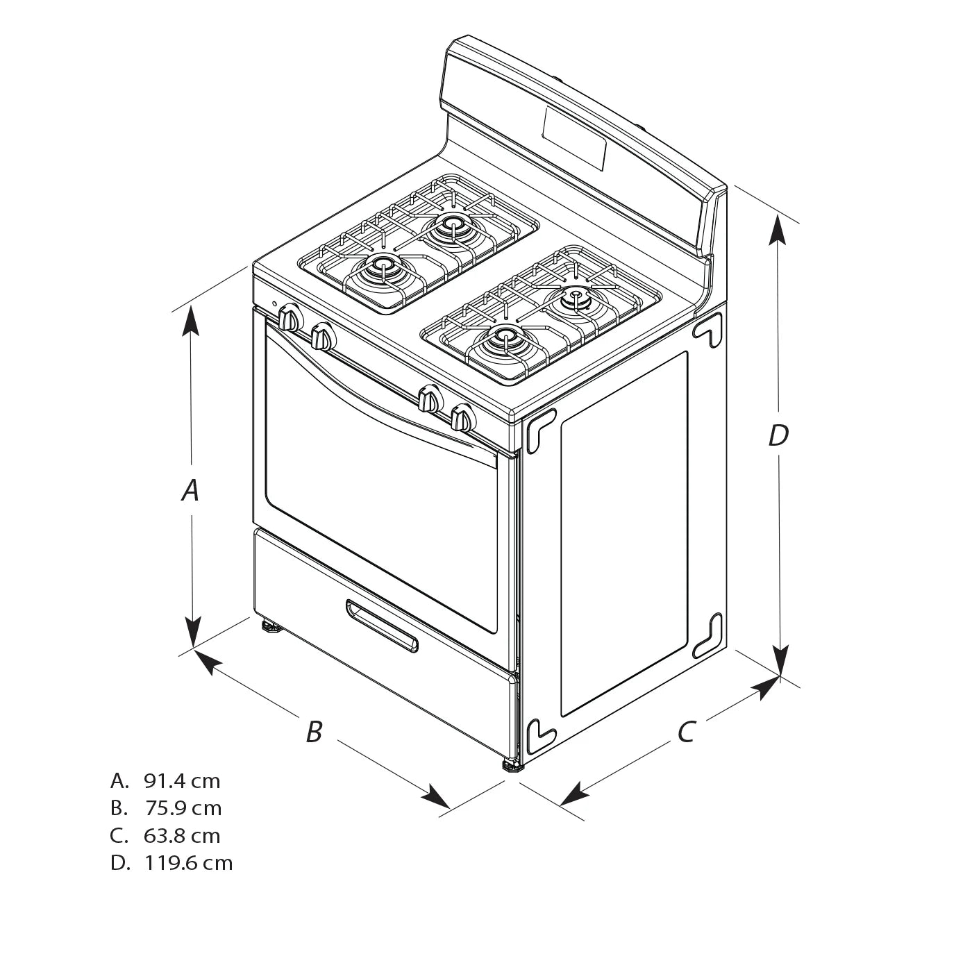 Amana? Brand New Model - AER6303MMS 30-inch Electric Range with 4.8 Cu ft oven. - assembled product Depth: 27.5�� - assembled product height: 46.08�� - assembled product Width: 30��