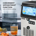 ROVSUN Ice Maker Machine 90 lbs/24H Capacity Freestanding & Countertop, Stainless Steel