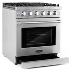 Cosmo 2 Piece Kitchen Appliance Packages with 30" Free Standing Gas Range Kitchen Stove & French Door Refrigerator Kitchen Appliance Bundles