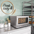 23 in. Countertop Convection Oven for Half-Size Pans with 4 Racks 1600W of Power in Stainless-Steel (KM-CTCO-15)