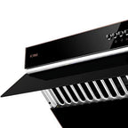 FOTILE Slant Vent Series 30" 850 CFM Under Cabinet or Wall Mount Range Hood with 2 LED lights and Push Buttons in Onyx Black Tempered Glass