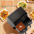 Whall 12QT Touchscreen Air Fryer Toaster Oven, 12 Pre-set Menus, Clear Window, Less Oil