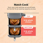 Ninja DoubleStack XL 2-Basket Air Fryer, DoubleStack Technology Cooks 4 Foods at Once, Space Saving Design, 10 QT, 4-in-1, Smart Finish & Match Cook, SL400