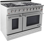 NXR 48'' Stainless Steel Professional Free-standing Gas Range with Griddle, 7.2 cu ft. Convection Oven SC4811