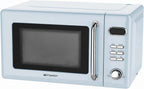 Countertop Microwave Oven with Push Button Control, LED Display, 700W 5 Power Levels, 8 Auto Menus, Glass Turntable and Child Safety Lock, 0.7-inch��Thunderbird Blue