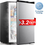 Auseo 3 Cu.ft Single Door Freezer, Compact Mini Freezer with Reversible Door for Kitchen, Apartment, Basement, Dorm, Black