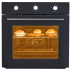Garvee 24" Single Wall Oven, 2.5 Cu.ft Electric Wall Oven with Mechanical Knobs, Convection Wall Oven in Stainless Steel, 3000W, 240V, Black