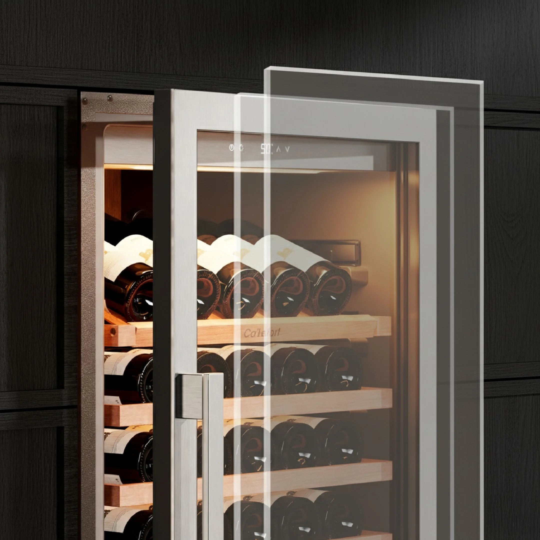 Ca'Lefort 24 inch 166-Bottle Wine Cooler Refrigerator???Freestanding/Built-In??? Dual Zone 3-Color LED Lighting ??? for Home, Bar & Office