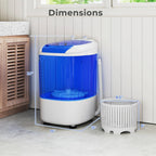 Costway Portable Washing Machine 5.5 lbs Mini Top Load Washer with Removable Spin-Dry Tub Blue