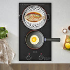 Electric Hob Cook Top Stove 110V Induction Cooktop 2 Burners Ceramic Cooktop