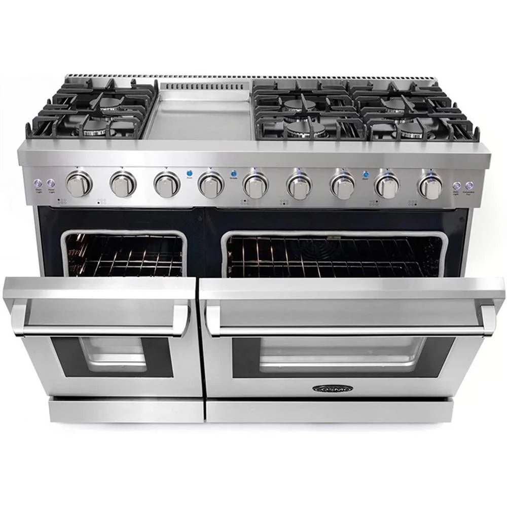 Cosmo 48" Double Oven Gas Range & Range Hood & Dishwasher Set - Liquid Propane