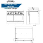 Cosmo 48" Double Oven Gas Range & Dishwasher & French Door Refrigerator Set