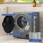 Resenkos 1.5 cu.ft Portable Compact Clothes Laundry Dryer with Intelligent Drying for Apartments Dorms RVs, Charcoal Gray