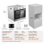 KFFKFF Single Wall Oven, 24" Electric Oven for Built-in Installation, Features 6 Cooking Modes, 2.68 Cu.Ft Capacity, Includes Timer, 2000W Power, Comes with Baking Rack and Tray, Ideal for Kitchen
