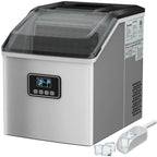 Resenkos Ice Maker Machine, Machine for Making Ice Cubes, 48 lbs Stainless Self-Clean Ice Maker with LCD Display