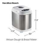 Hamilton Beach 2 lb Bread Maker Machine, Artisan Dough Bread Maker with 14 Settings, Black & Stainless Steel