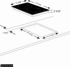 K&H 2 Burner 12 Inch Built-in Induction Electric Stove Top Ceramic Cooktop 120V 1800W INDV-1802-120