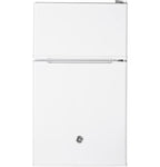GE Appliances 3.1 Cu. Ft. Freestanding Double Door Compact Refrigerator, Steel
