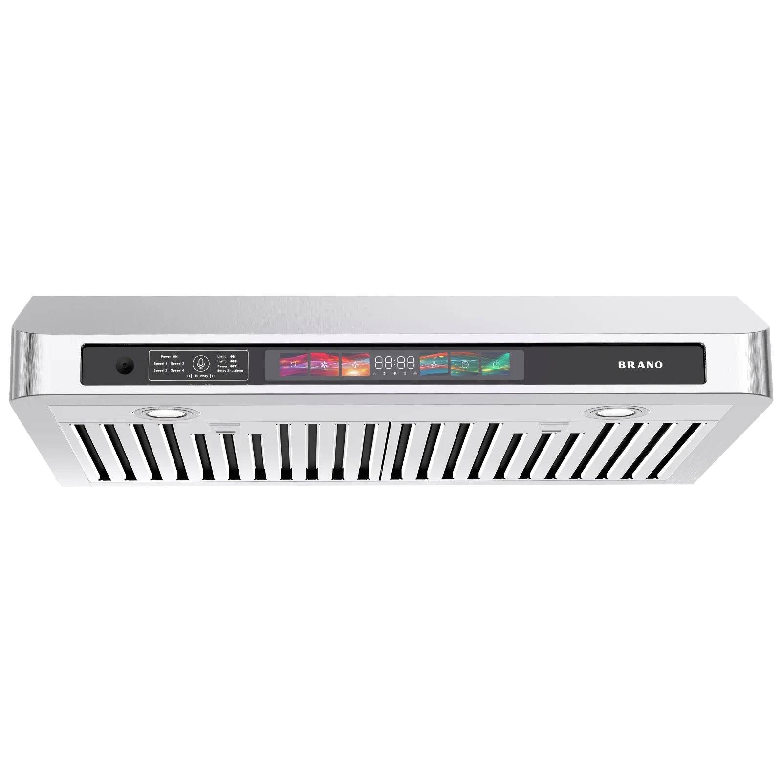 Brano 30 Inch 900 CFM Ducted Under Cabinet Range Hood in Stainless Steel with Voice, Gesture, and Touch Control
